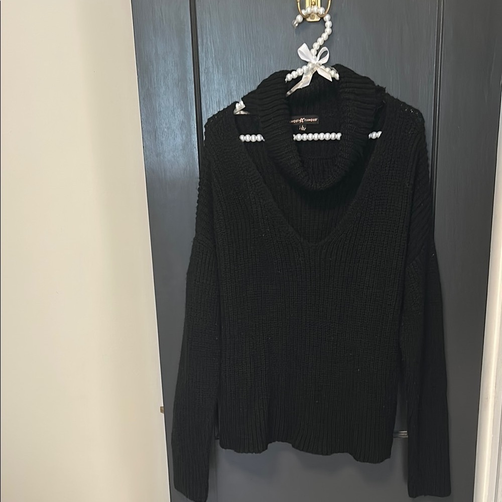 Almost Famous Black Cowl Neck Sweater